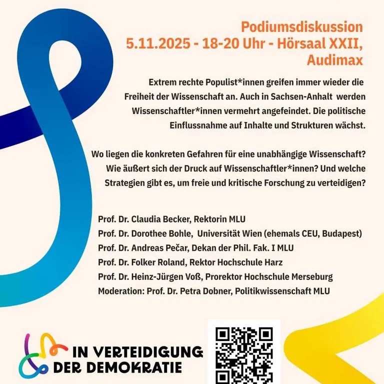 Plakat Podiumsdiskussion "Angriff auf die Wissenschaft"