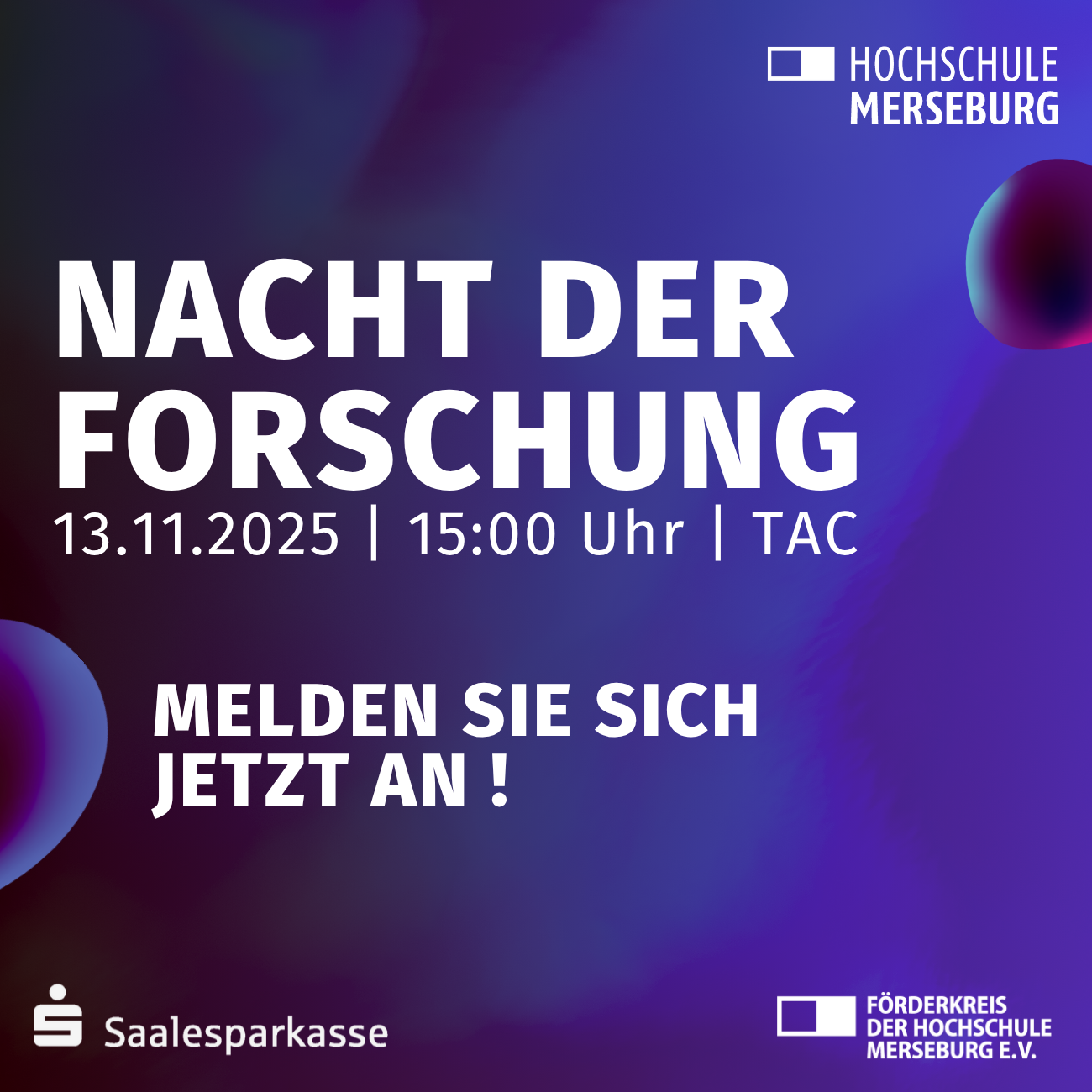 Titelbild: Die Nacht der Forschung findet am 13.11.2025 statt und beginnt 15:00 Uhr. Sie können sich jetzt anmelden.