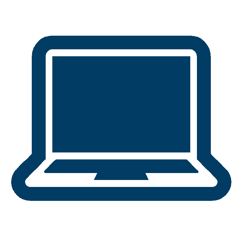 Laptop im comicstil blau und weiß