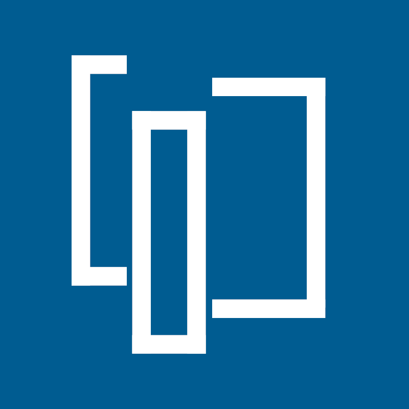 Logo Hochschulverlag in weiß auf blauem Hintergrund