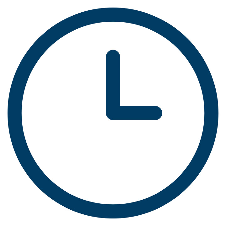 Uhr im Comicstil, auf 3:00 Uhr gestellt
