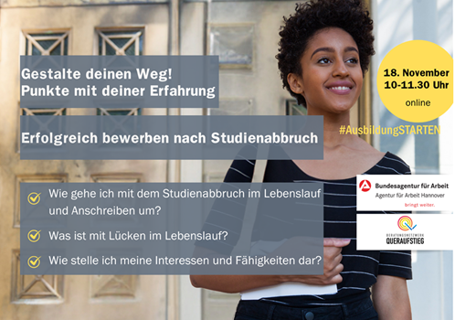 Punkte mit deiner Erfahrung: Erfolgreich bewerben nach einem Studienabbruch (Online-Workshop) Punkte mit deiner Erfahrung: Erfolgreich bewerben nach einem Studienabbruch (Online-Workshop)