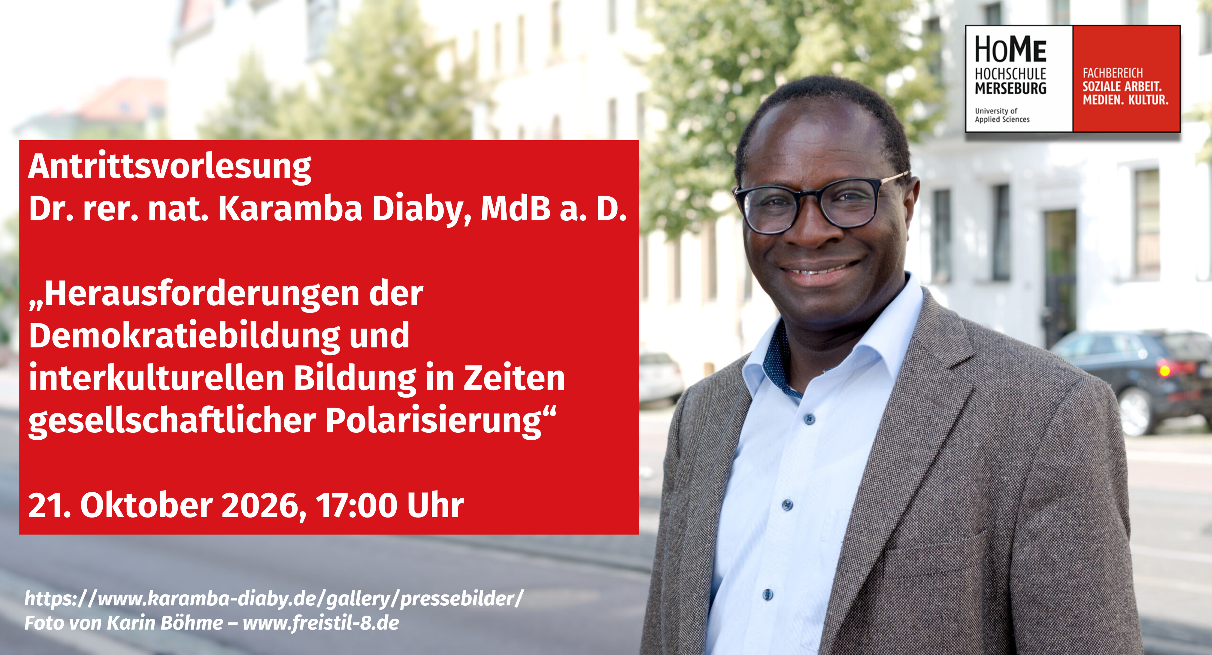 „Herausforderungen der Demokratiebildung und interkulturellen Bildung in Zeiten gesellschaftlicher Polarisierung“ (Antrittsvorlesung von Dr. Karamba Diaby)