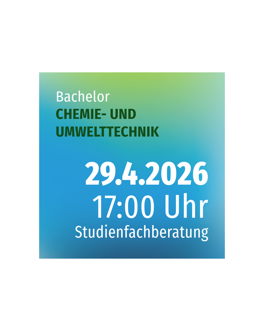 Studienfachberatung CHEMIE- UND UMWELTTECHNIK (B.ENG.)