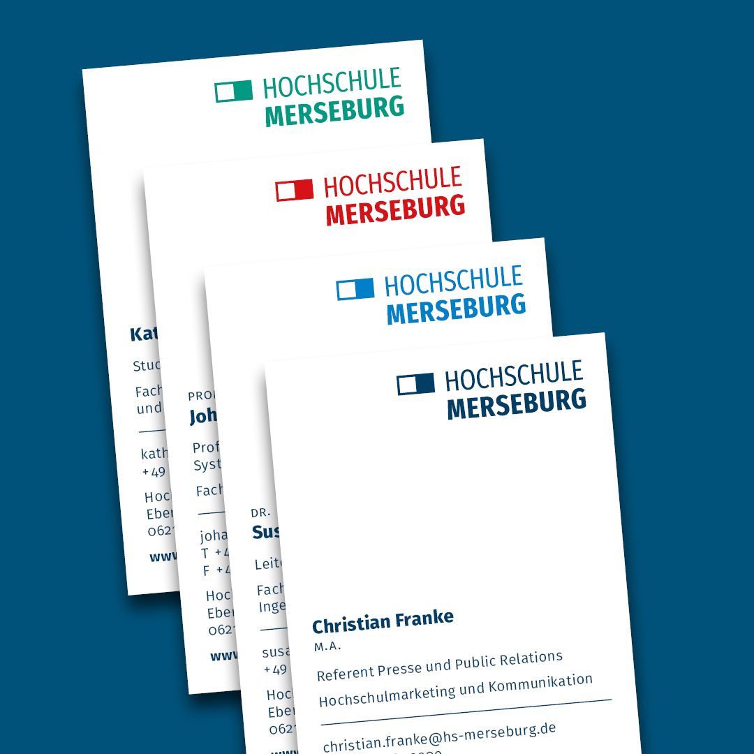 Farbvarianten der Visitenkarte