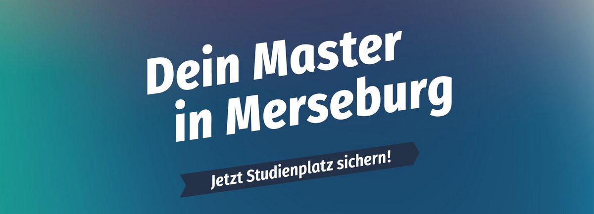 Dein Master in Merseburg Schriftzug