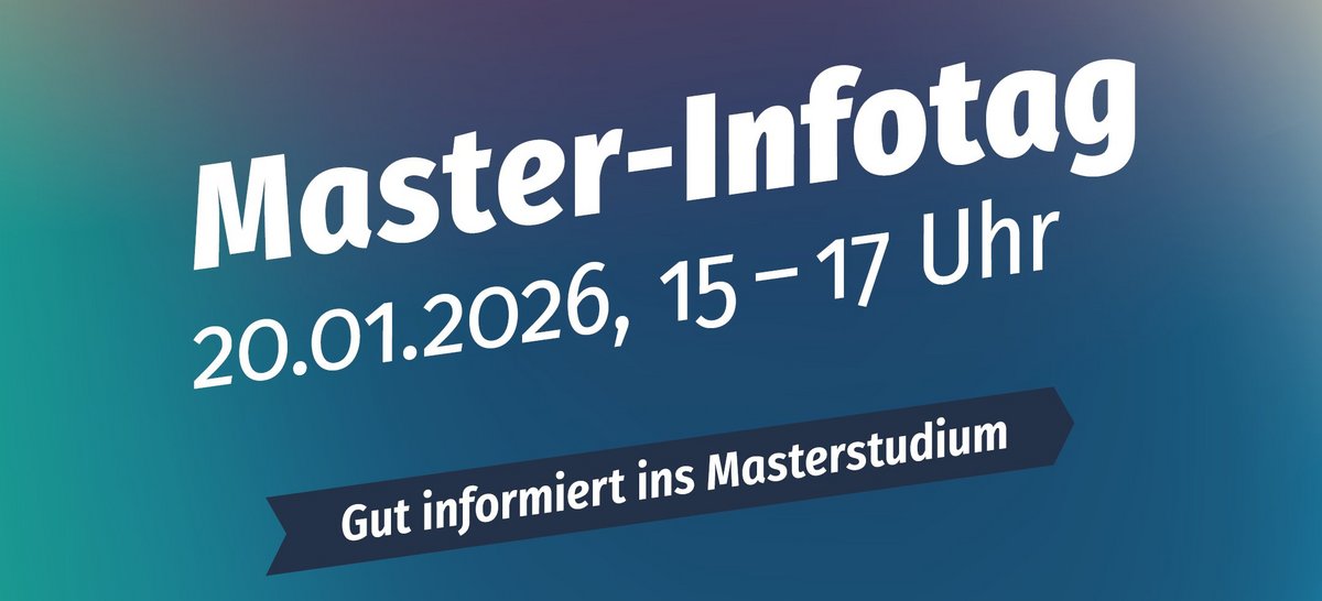 Master-Infotag Master-Infotag auf blauem Hintergrund