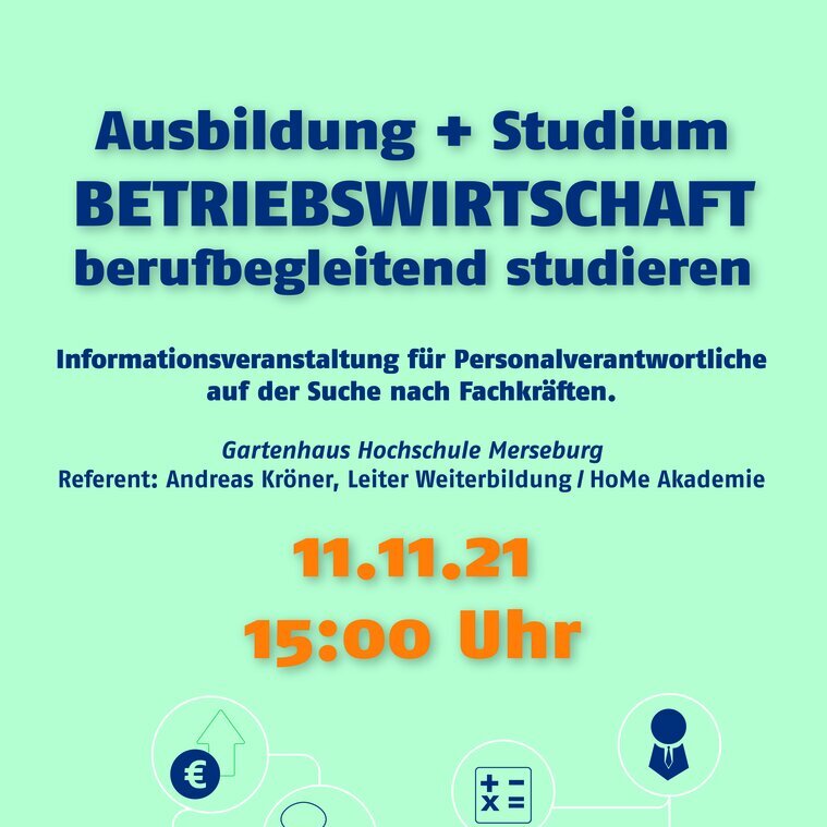 Informationsveranstaltung Betriebswirtschaft berufsbegleitend studieren