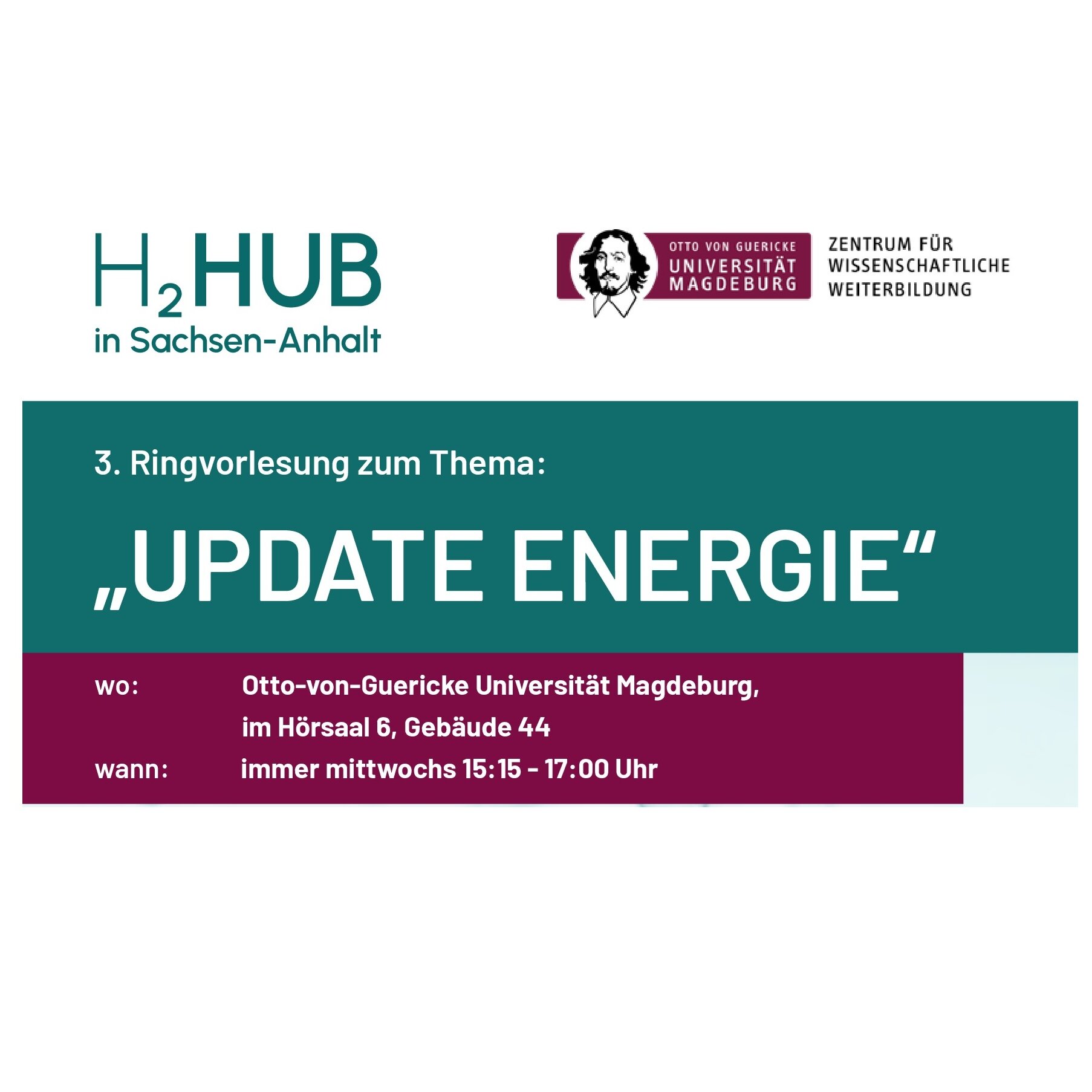 Wir machen Sachsen-Anhalt zum Energiegewinner: Klimaschutz, Wasserstoff und die Zukunft von CO2 (Ringvorlesung "Update Energie" ) Wir machen Sachsen-Anhalt zum Energiegewinner: Klimaschutz, Wasserstoff und die Zukunft von CO2 (Ringvorlesung "Update Energie" )