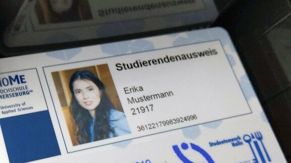 HochschulCard der Hochschule Merseburg mit Beispieltext