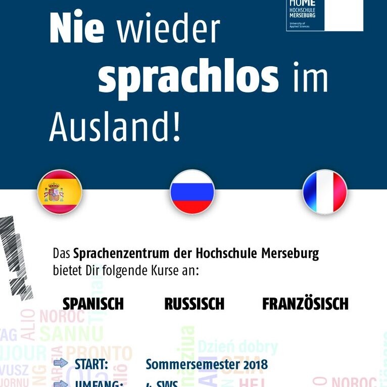 Flyer zu Sprachkursangeboten des Language Centre