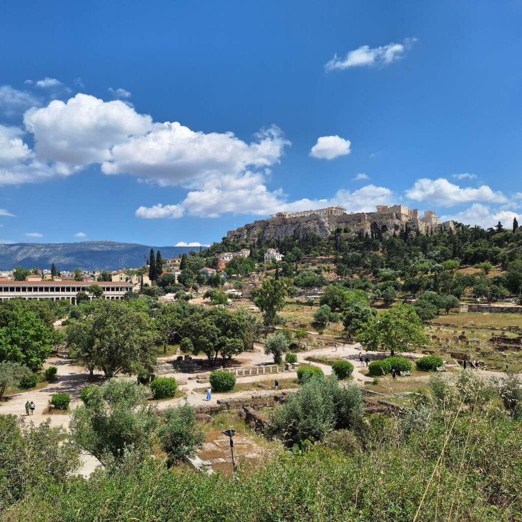 Erasmussemester in Athen Blick auf die antike Athener Agora und Acropolis