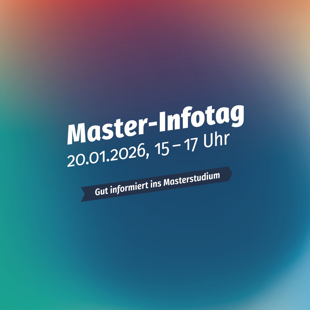 Weiße Schrift auf buntem Hintergrund